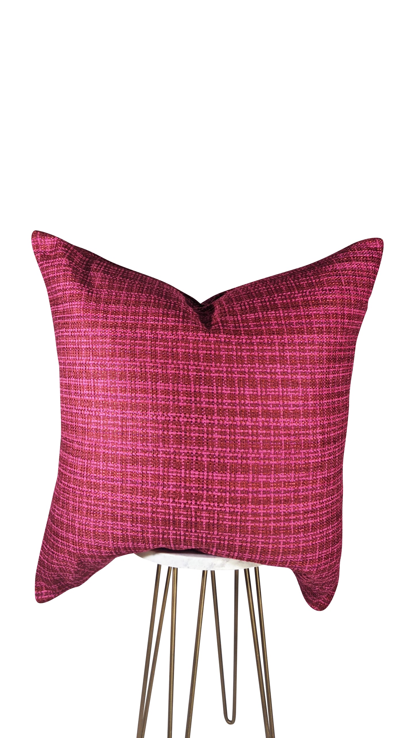 Raspberry and Hot Pink Plaid Pillow
