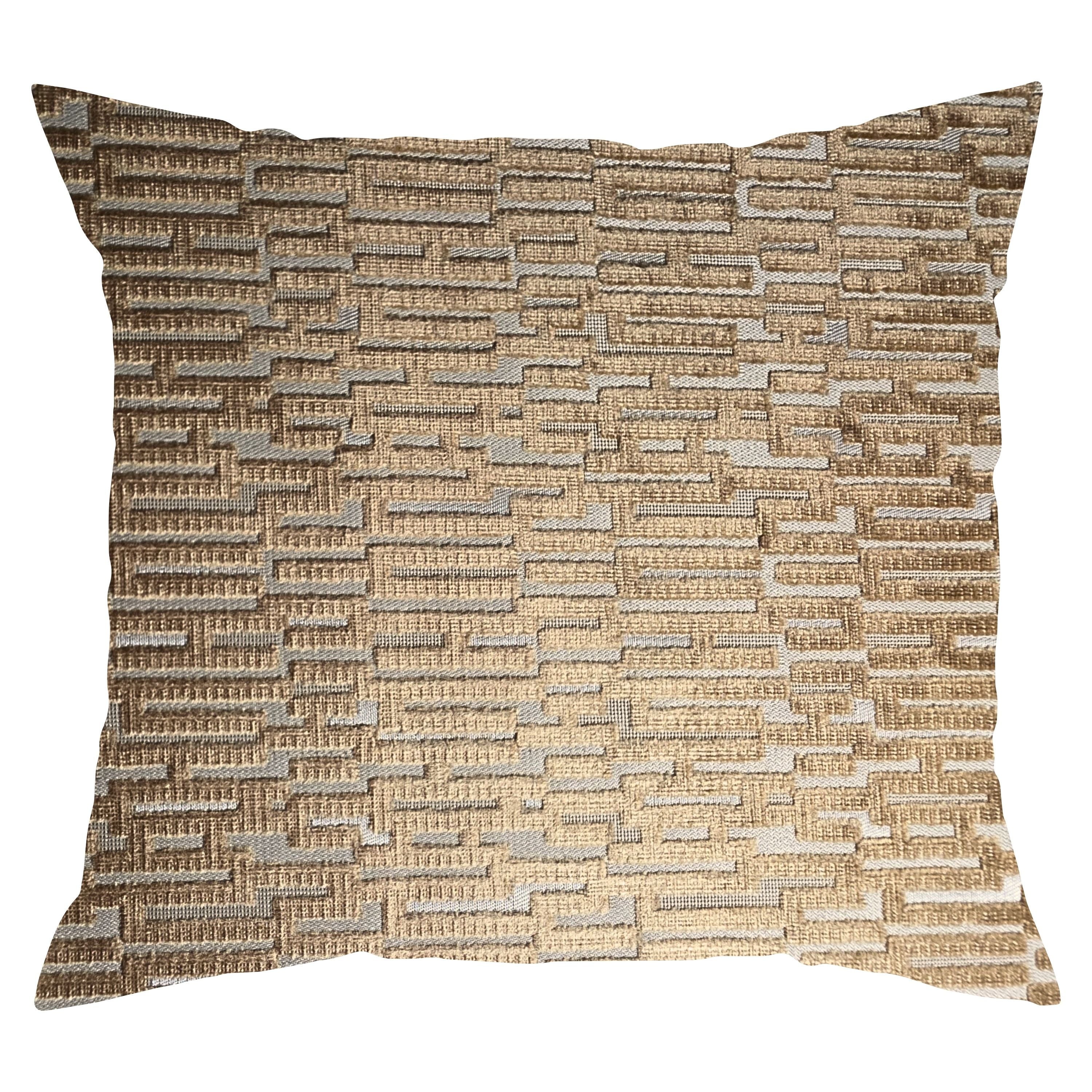 Golden Grid Throw Pillow