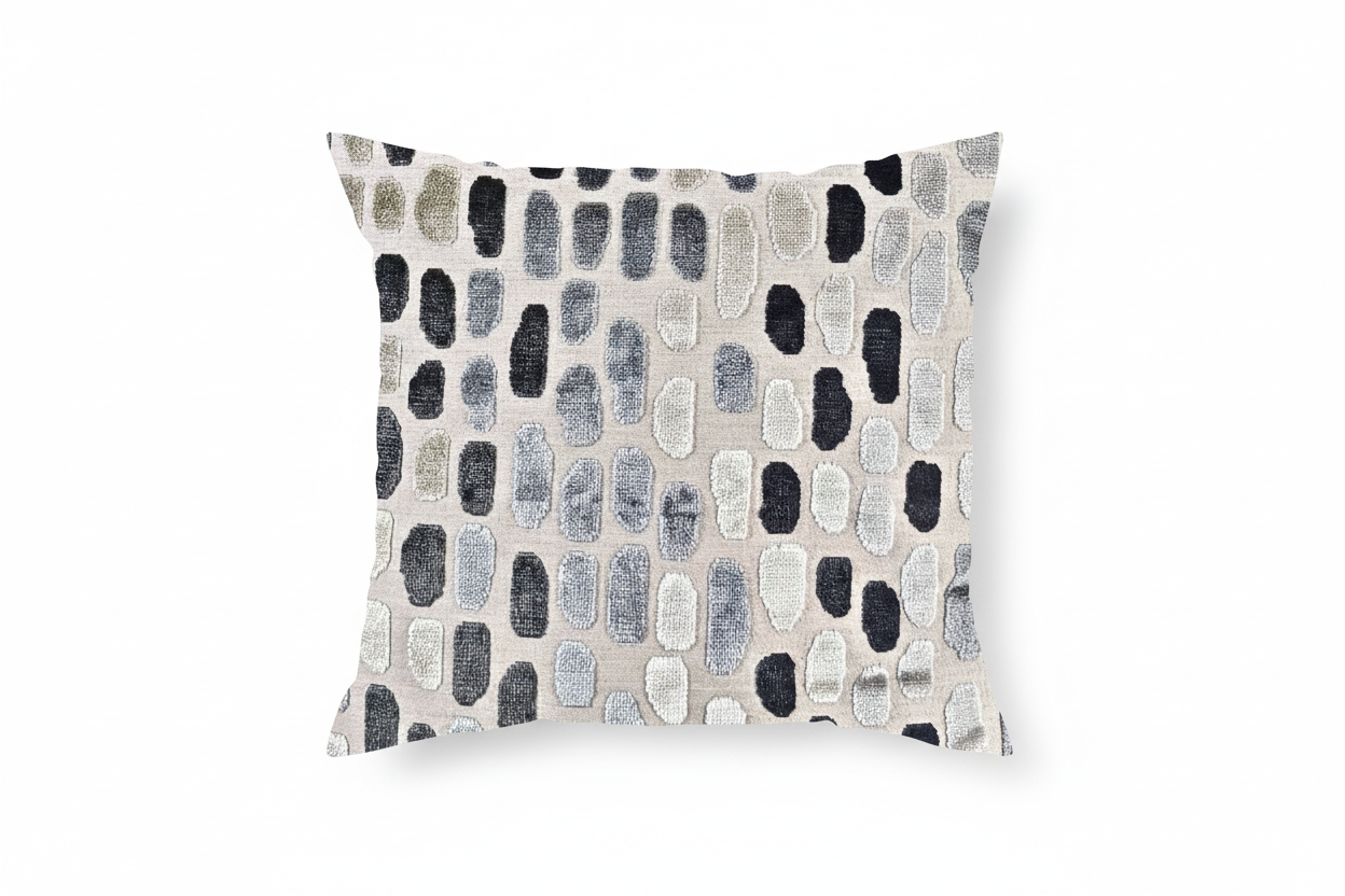 Gray Pebble Throw Pillow