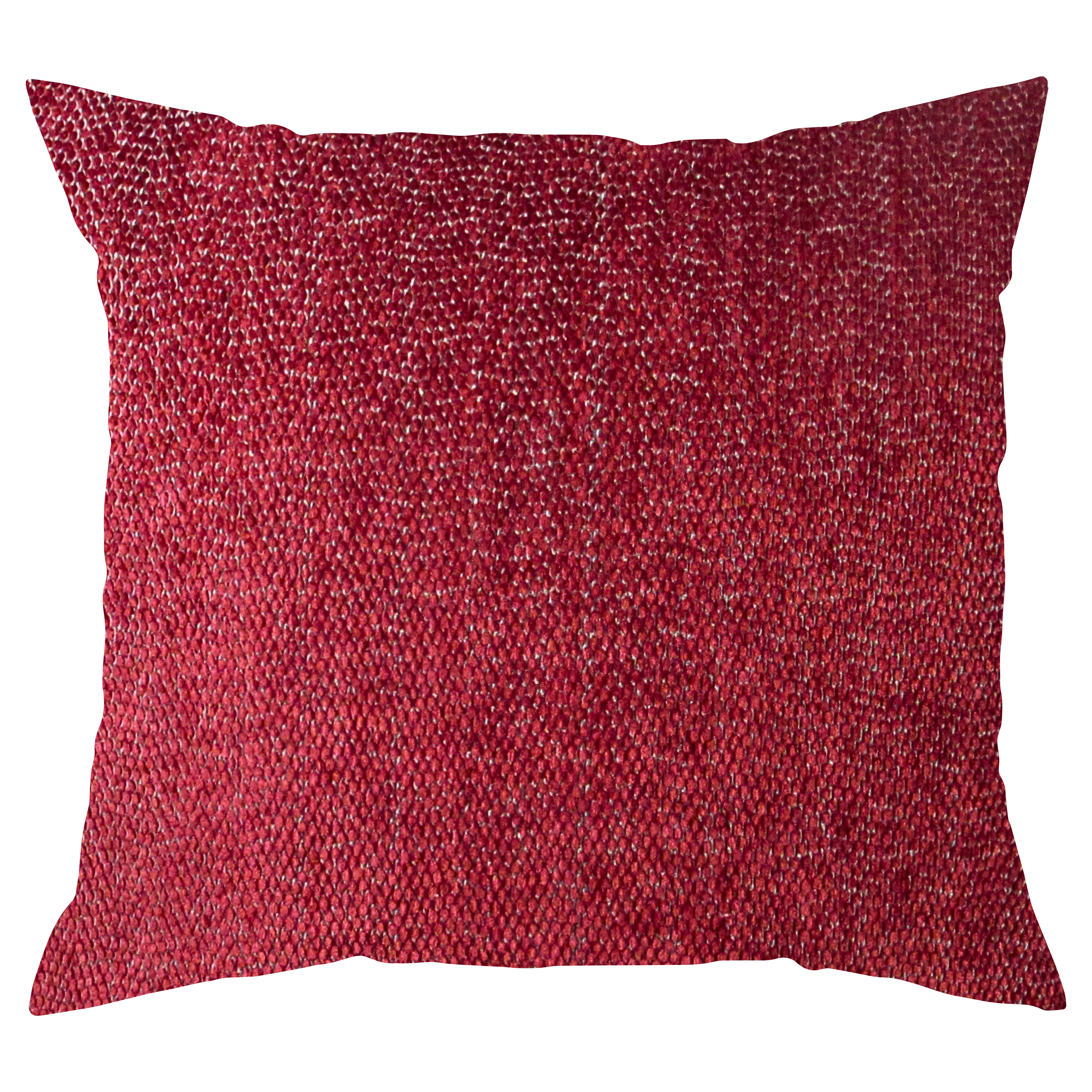 Red textured pillow on a white background