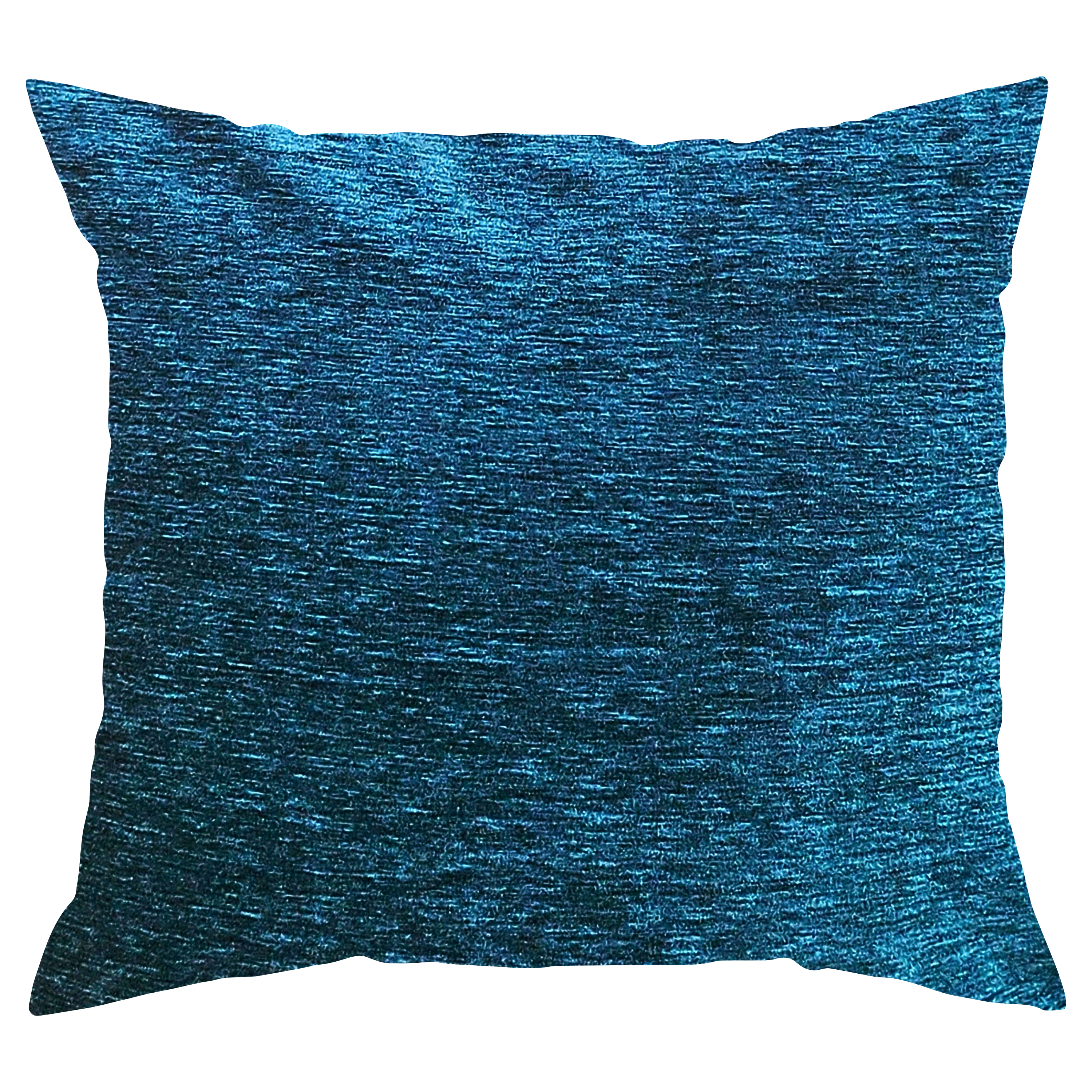 Blue textured pillow on a white background
