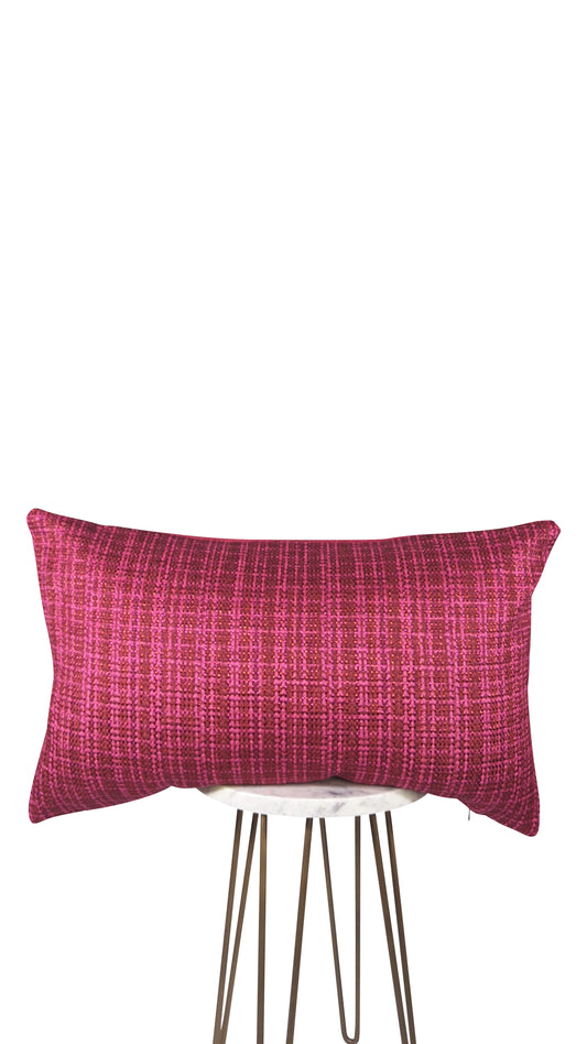 Raspberry and Hot Pink Plaid Pillow