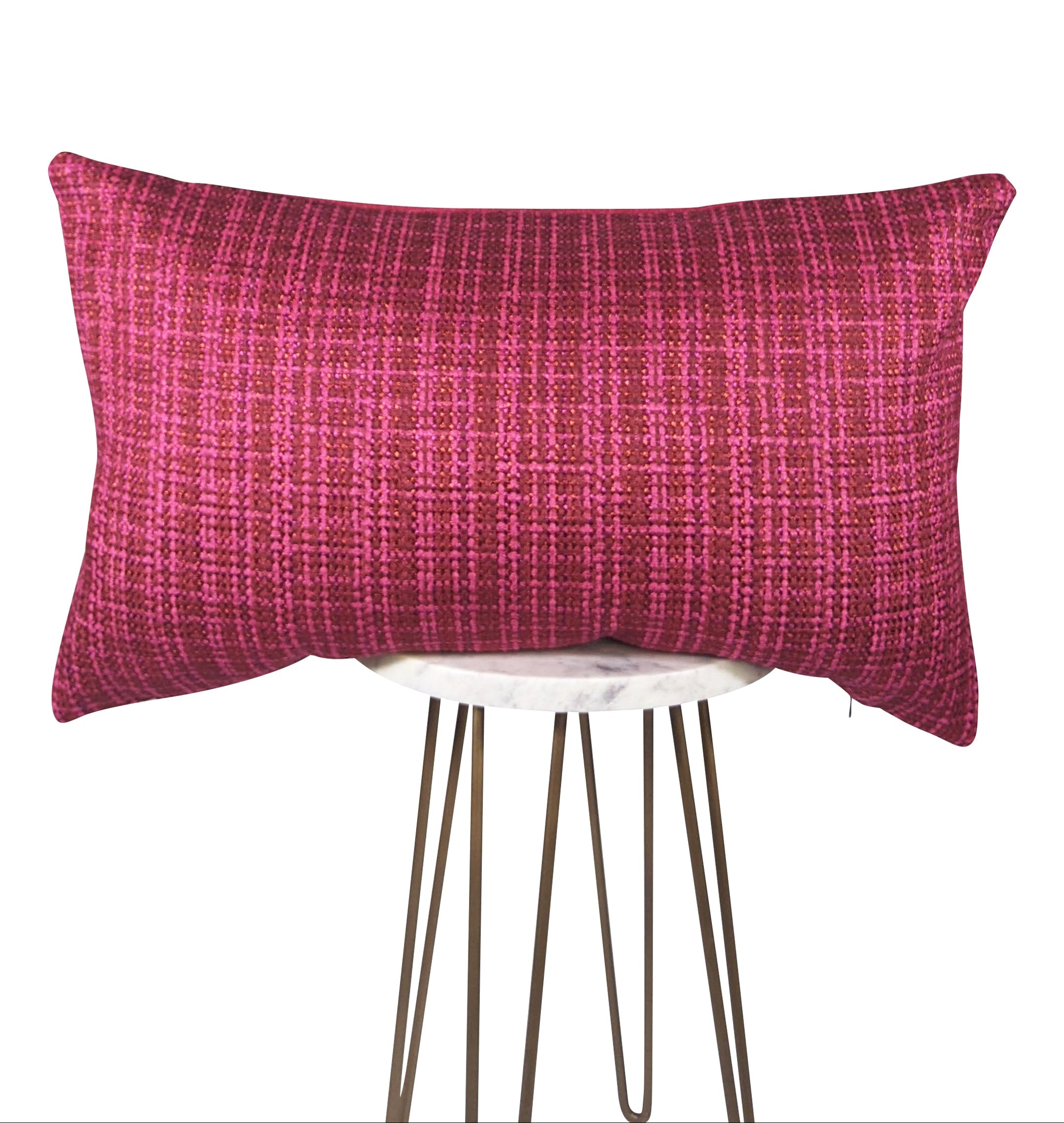 Raspberry and Hot Pink Plaid Pillow