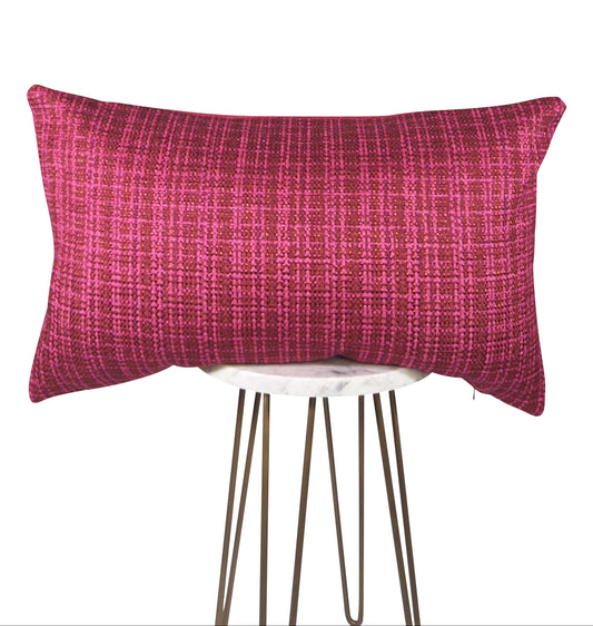 Raspberry and Hot Pink Plaid Pillow