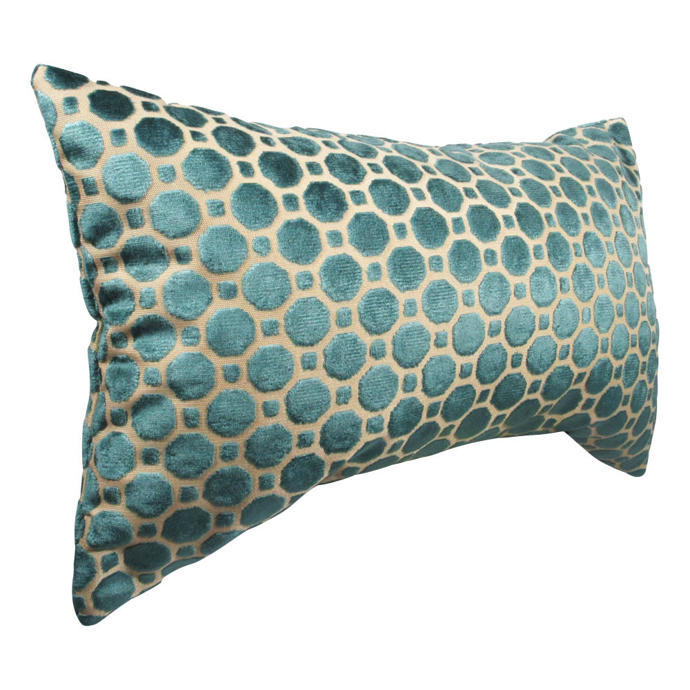 Cyan Dots Pillow | Velvet Decorative Pillows | Makena Decor