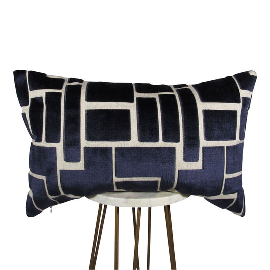 Cobalt Blue Pillow | Cobalt Blocks Pillow | Makena Decor