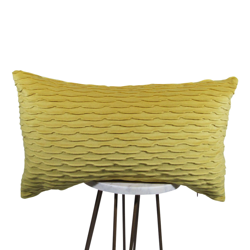 Canary Yellow Waves Pillow | Yellow Throw Pillows | Makena Decor