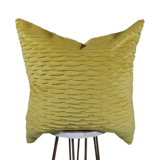 Canary Yellow Waves Pillow | Yellow Throw Pillows | Makena Decor