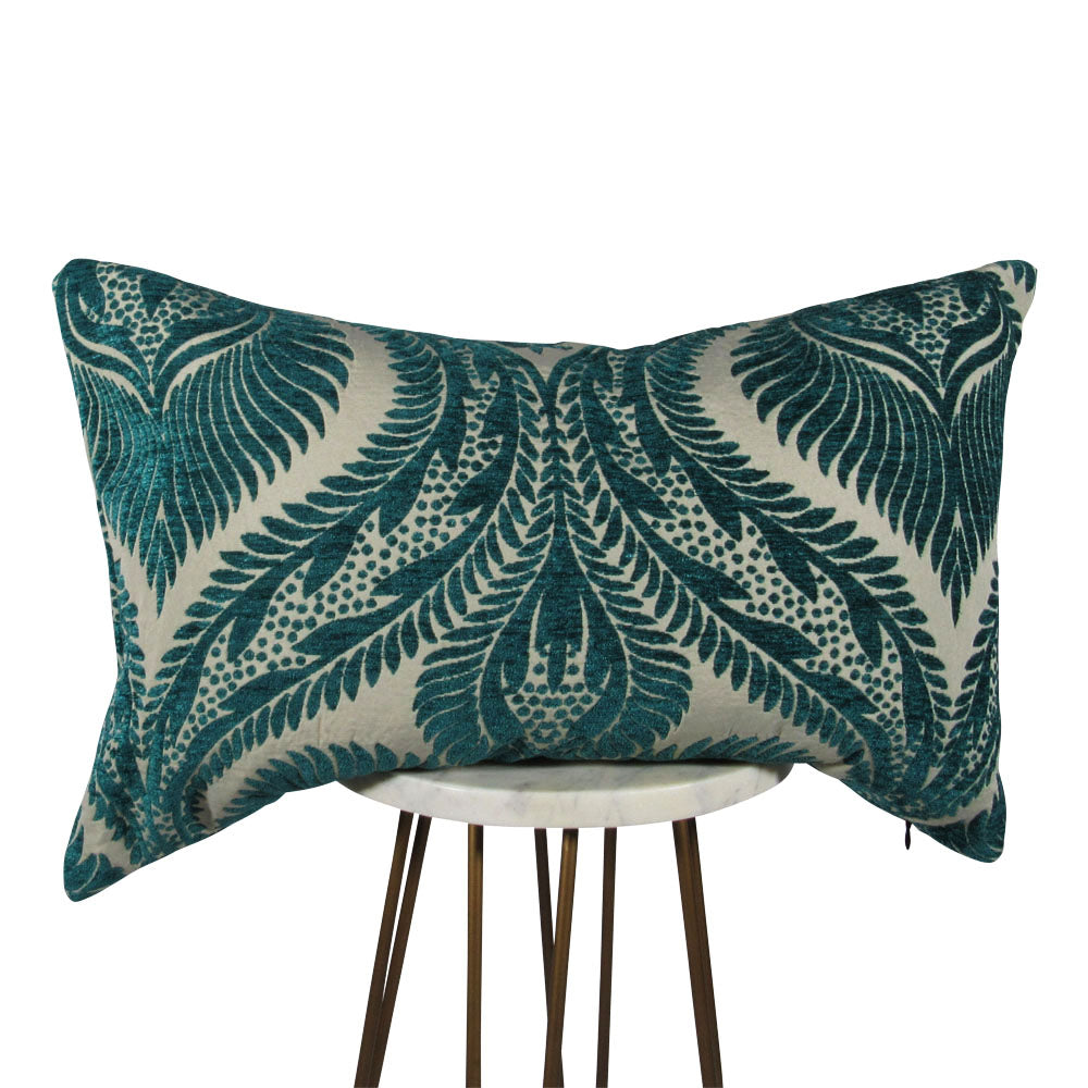 Teal Damask Pillow