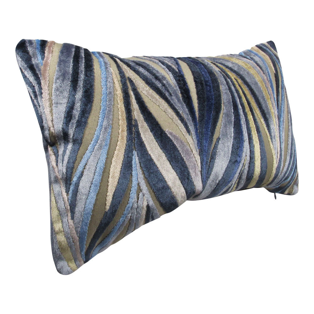 Blue Hue Pillow | Blue Lumbar Pillows | sideview| Makena Decor