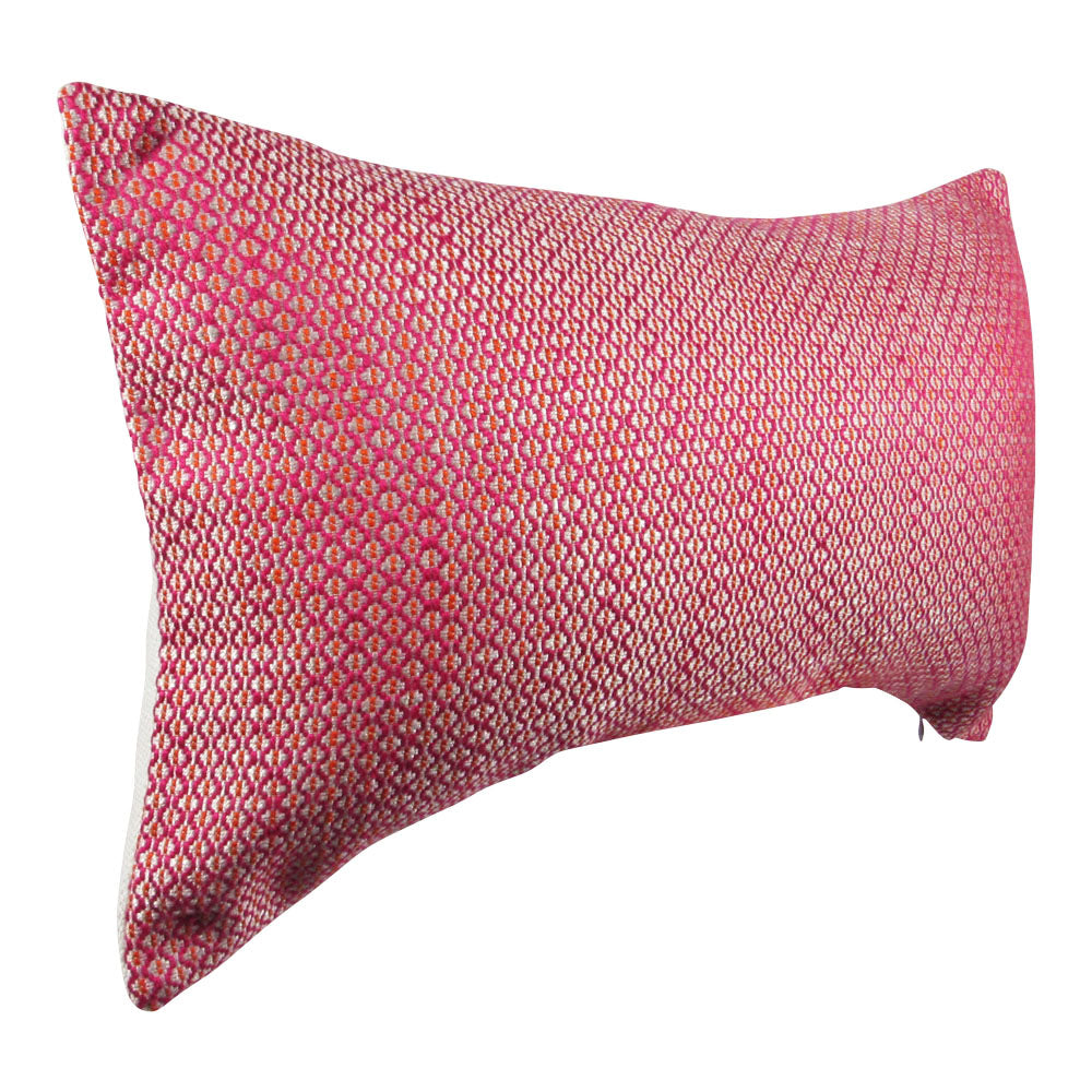 Fuchsia flair decorative throw pillow, side view | Makena Decor