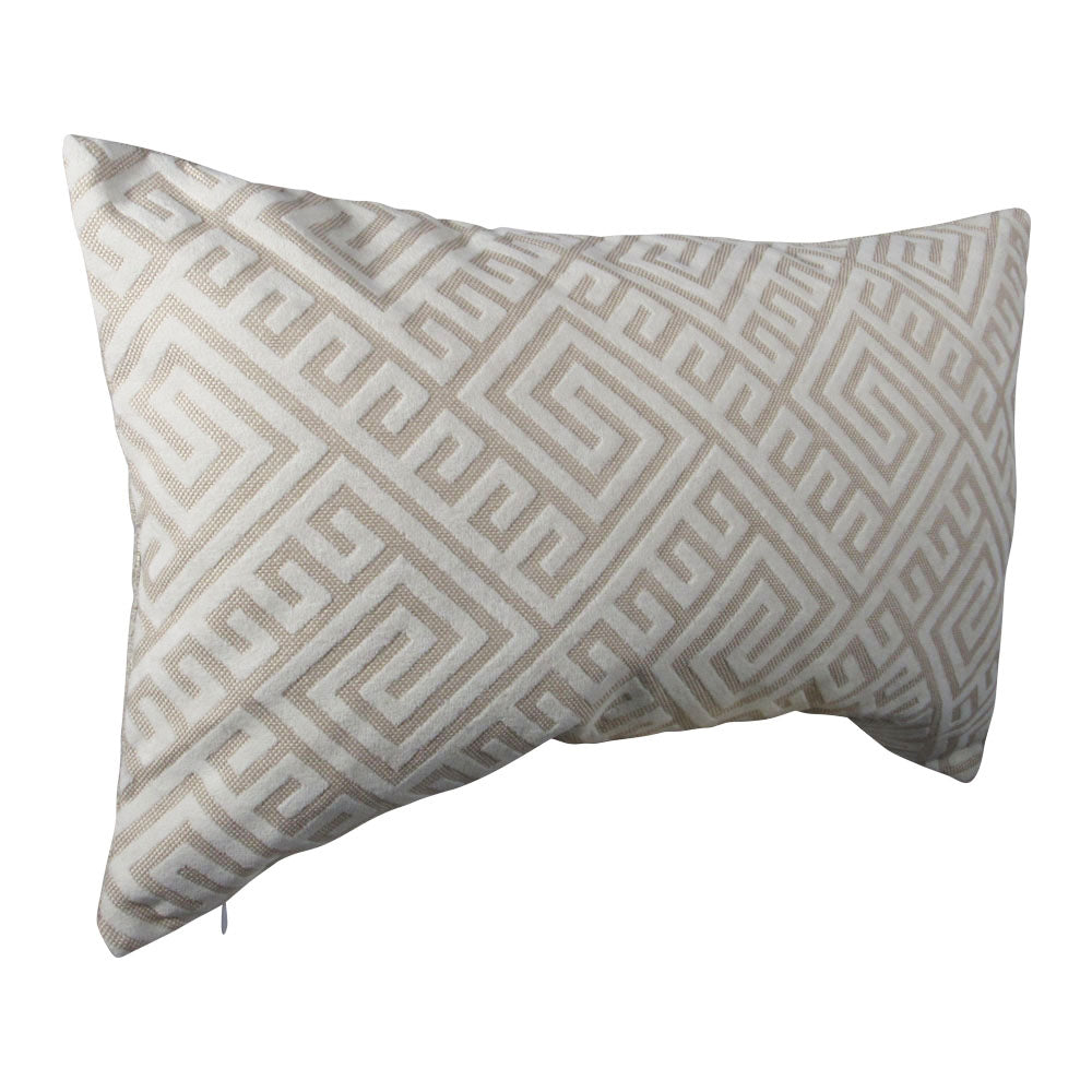 Ivory Greek key lumbar pillow | Makena Decor
