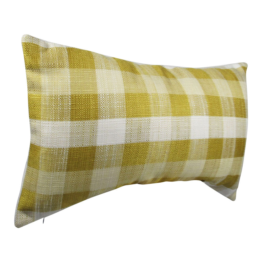 Golden Plaid Pillow