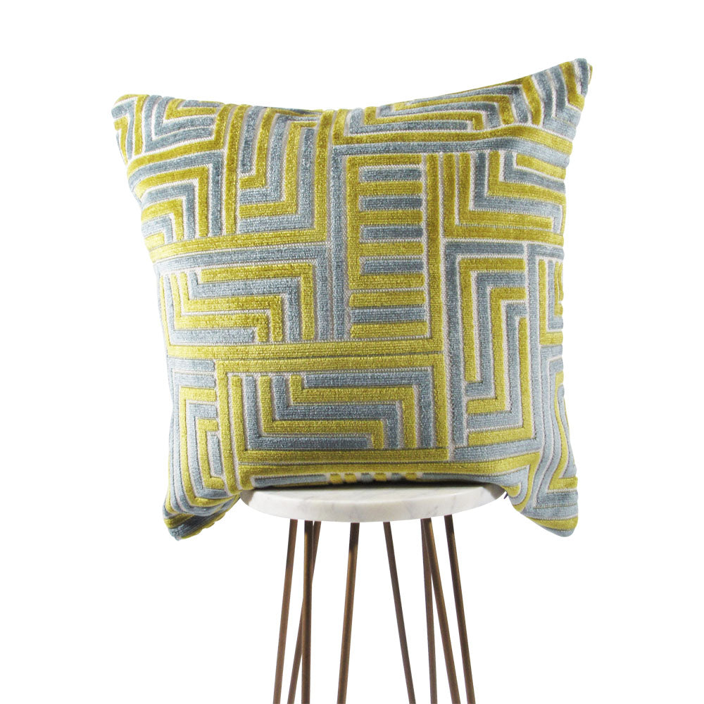 Meander decorative square pillow, front view | Makena Decor