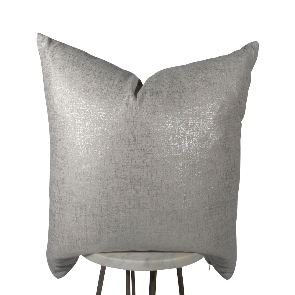 Metallic White Pillow | White Metallic Accent Throw Pillow Cover | Makena Decor
