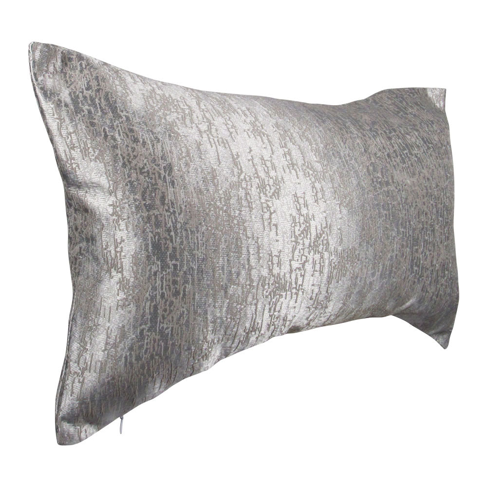 Silver Mist Pillow | Metallic Silver Designer Throw Pillow Cover | Makena Decor