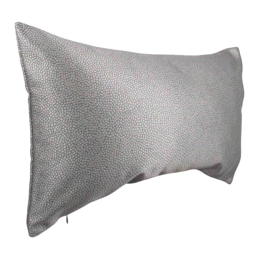 Slate gray polka dot designer lumbar pillow | Makena Decor