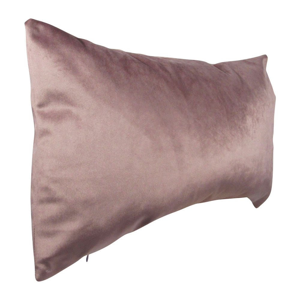 Soft pink square throw pillow, side view | Makena Decor