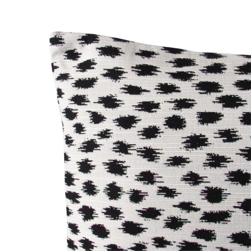 White polka dot designer throw pillow | Makena Decor