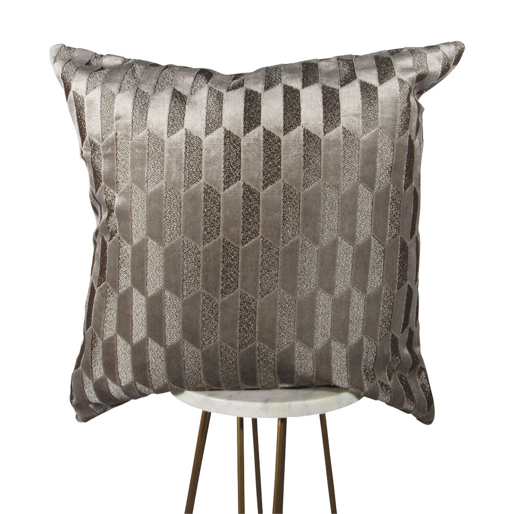 Taupe Hexagon Designer Throw Pillow | Taupe Hexagon Designer Pillow Cover | Makena Decor