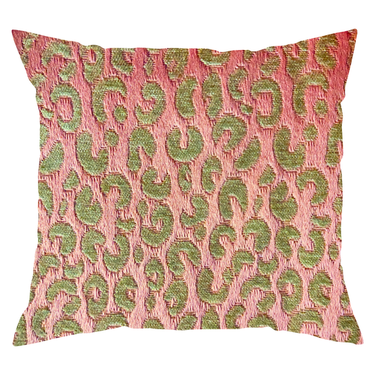 Pink & Green Leopard Pillow