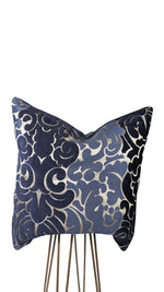 Navy Blue Swirls Pillow