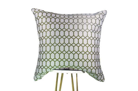 Olive Green Geometric Pillow