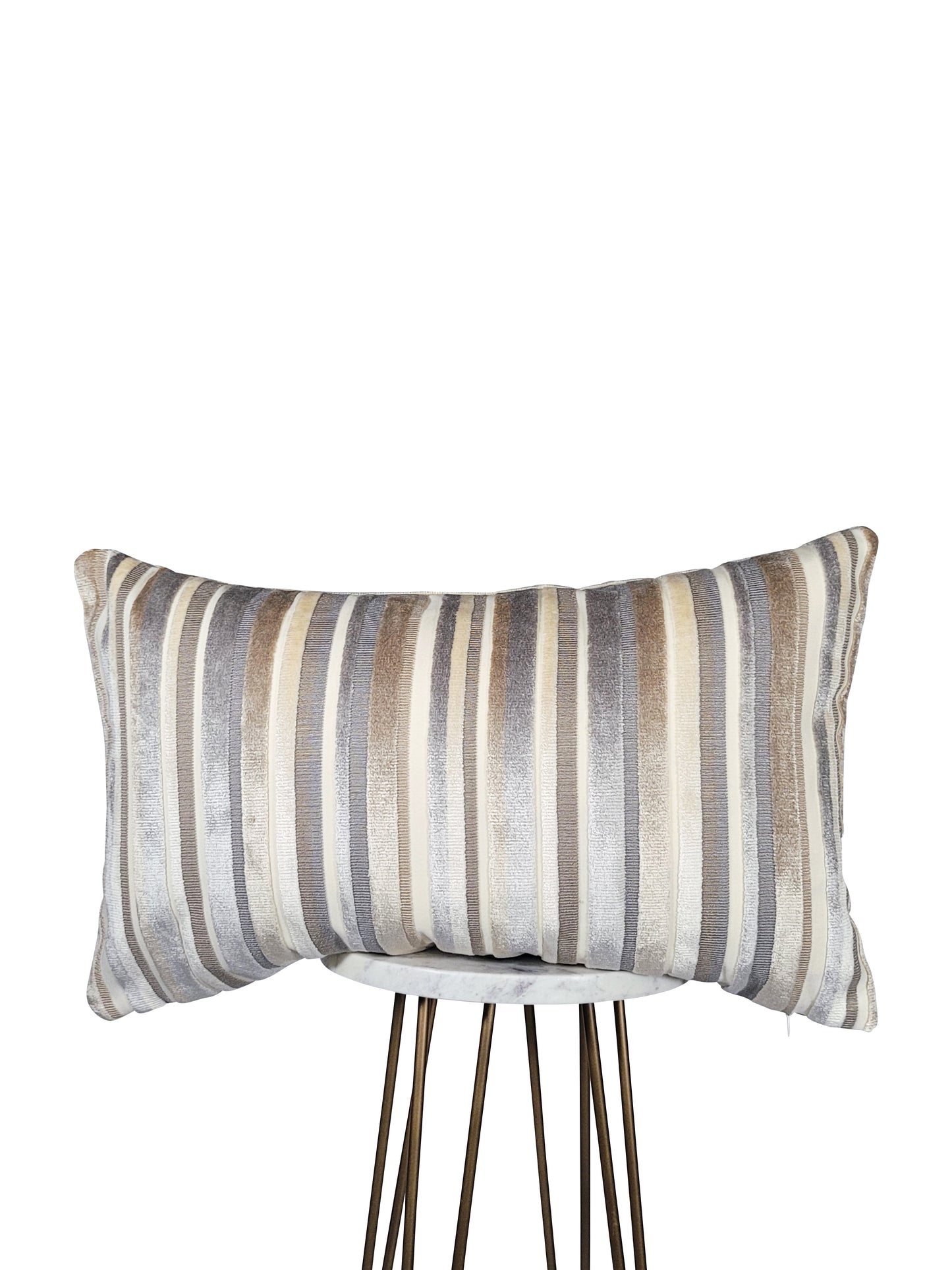 Toasted Almond Striped Pillow