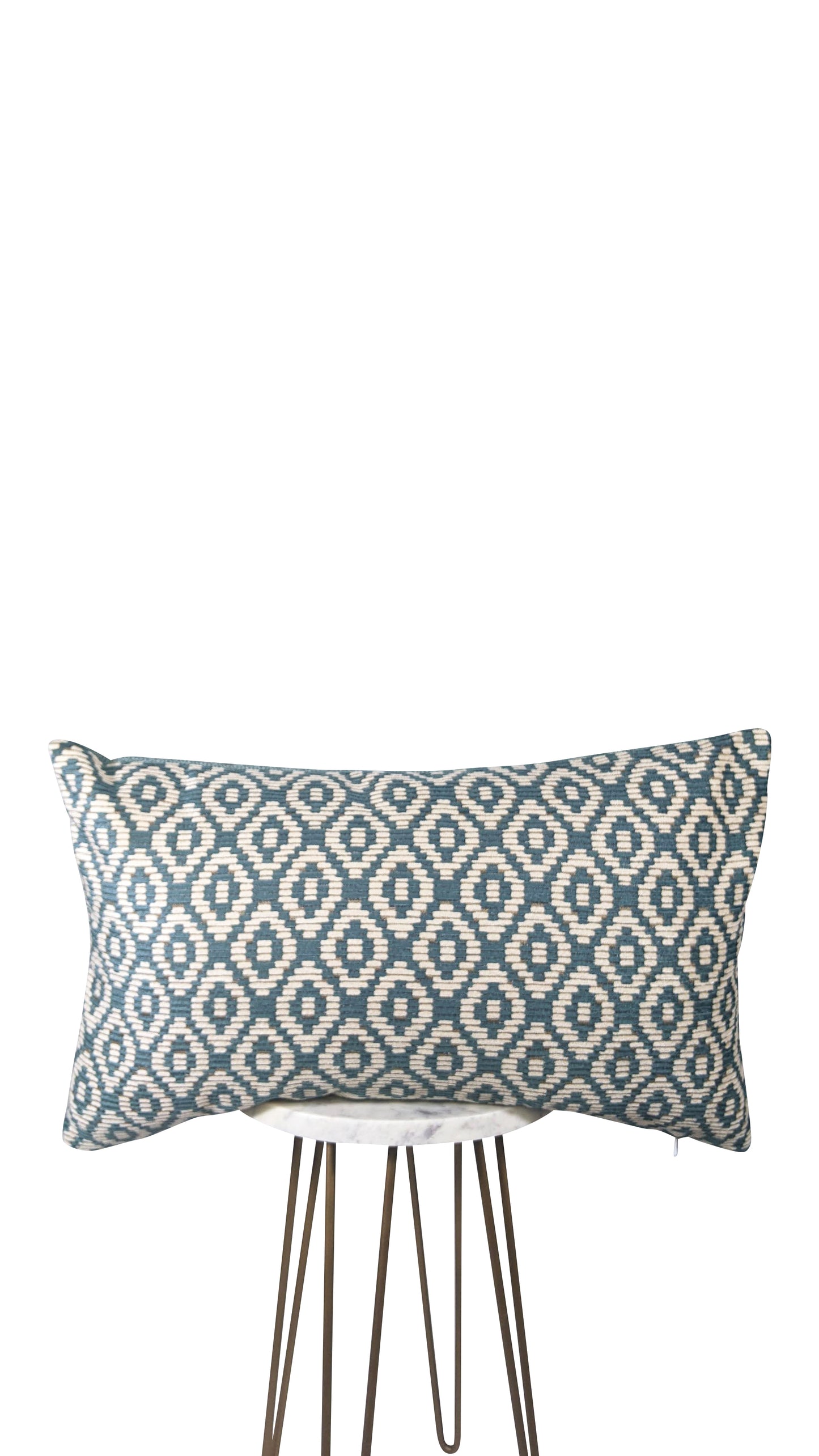 Teal and Beige Geometric Pillow