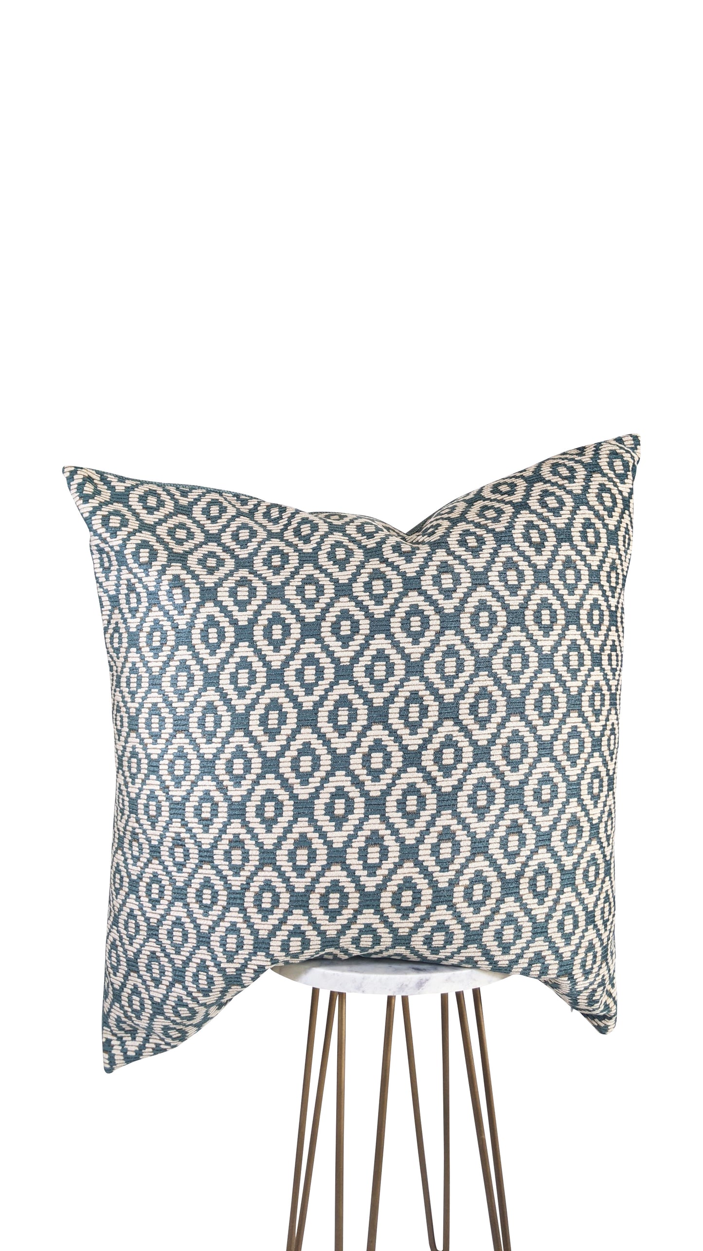 Teal and Beige Geometric Pillow