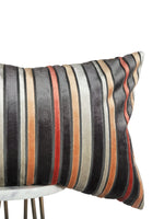 Orange & Gray Stripes Pillow