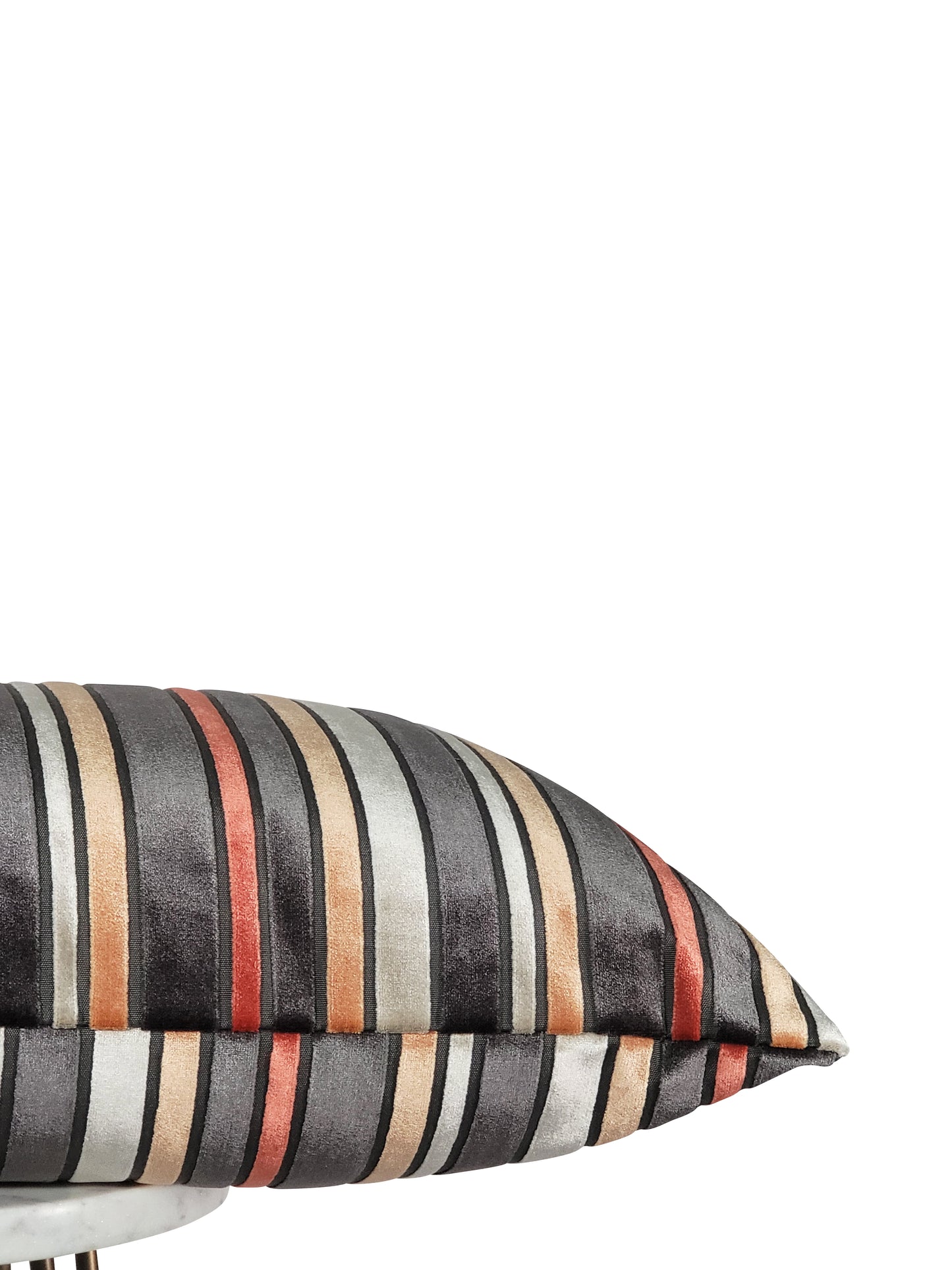 Orange & Gray Stripes Pillow