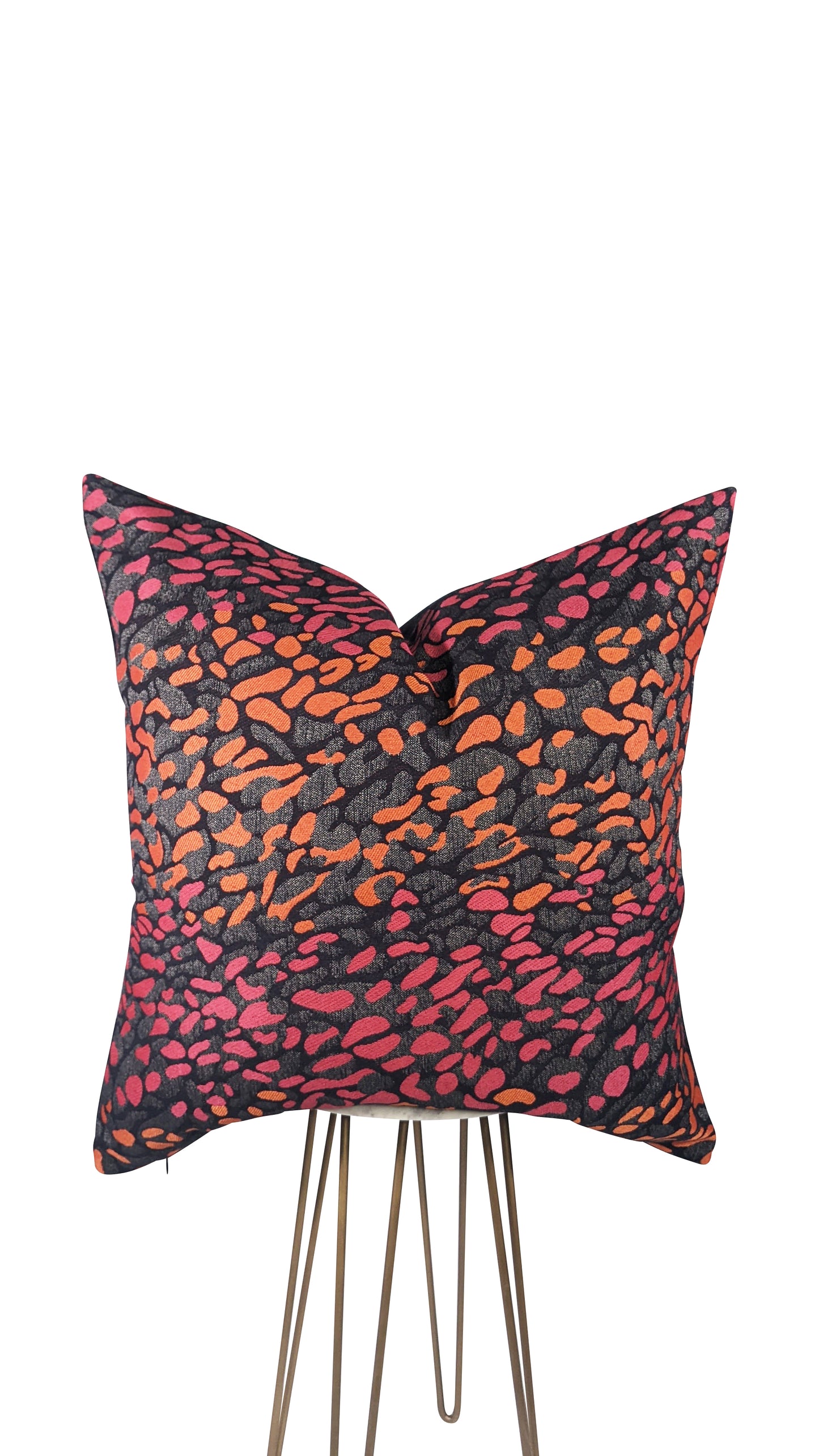 Fuchsia and Orange Abstract Pillow