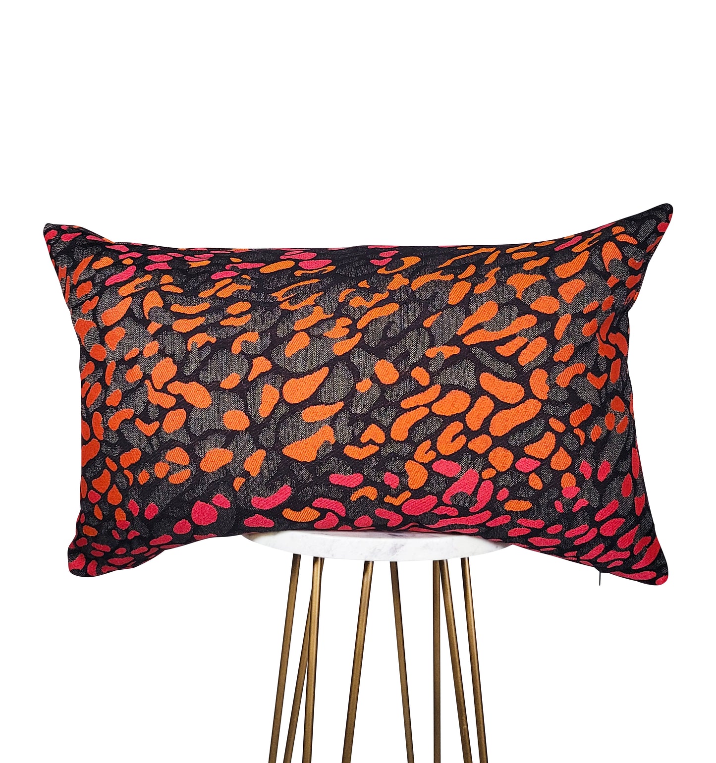 Fuchsia and Orange Abstract Pillow