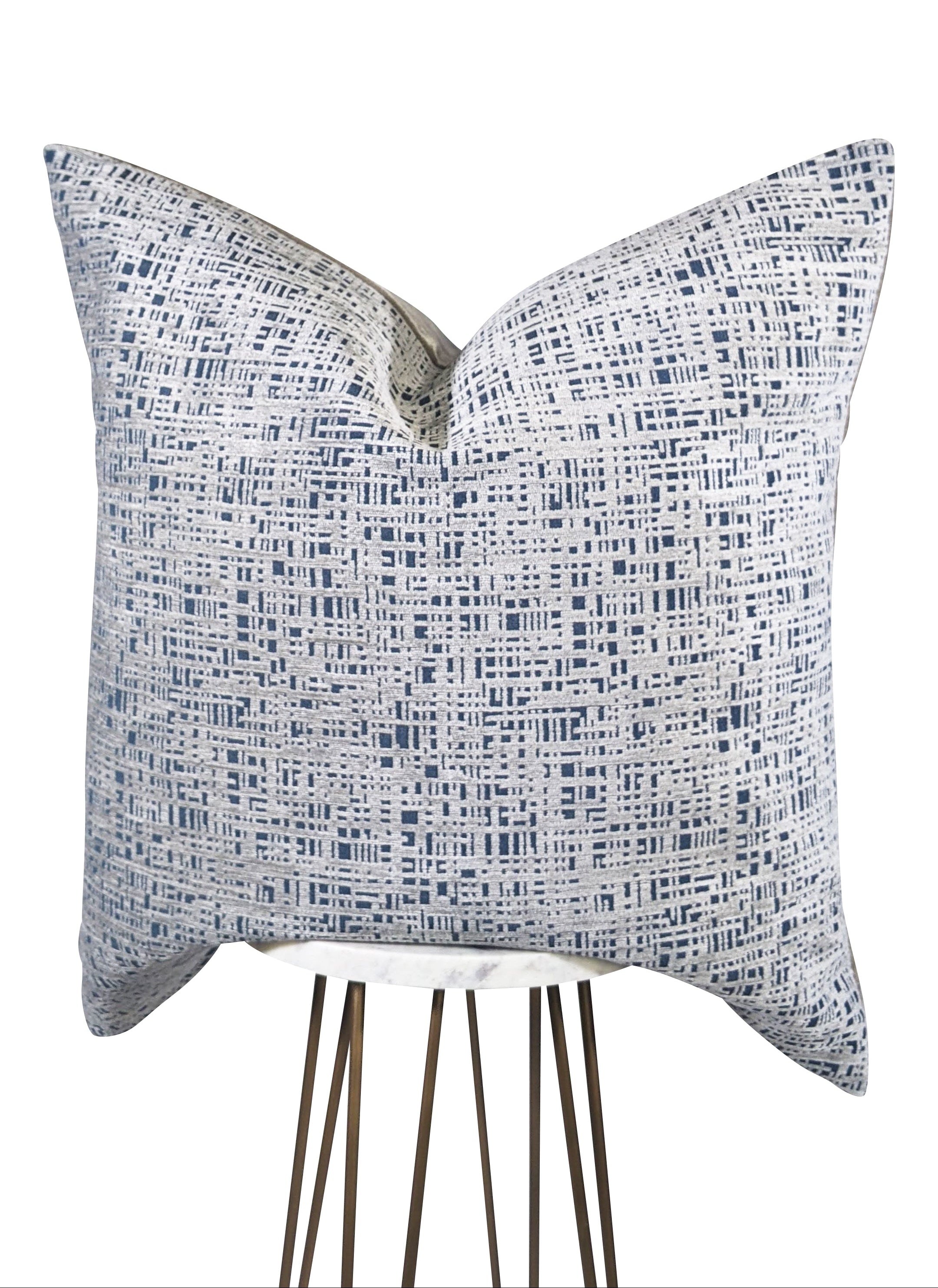 Aegean Blue & Gray Pillow