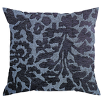 Dark Navy Floral Pillow-Front View