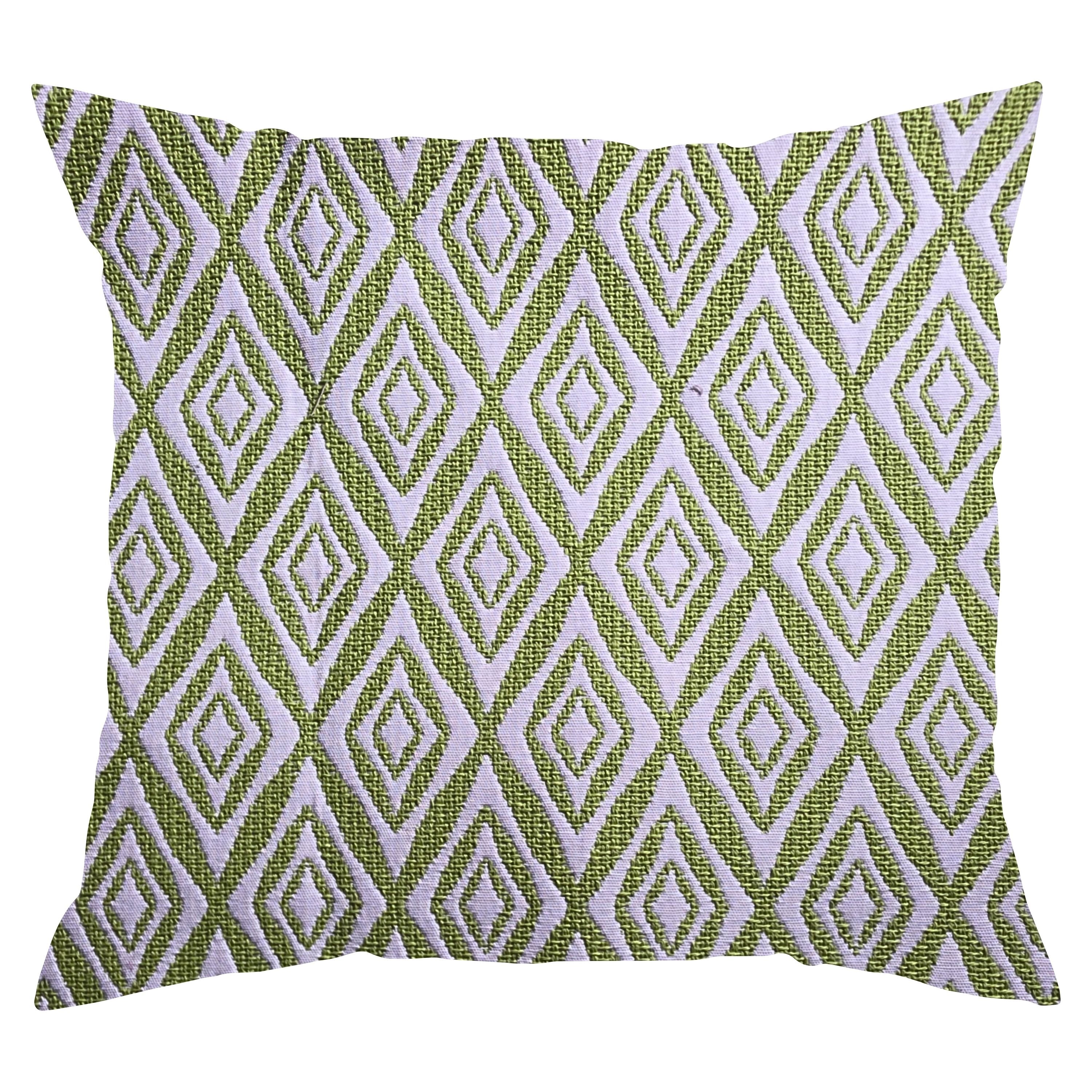 Verdant Diamond Throw Pillow