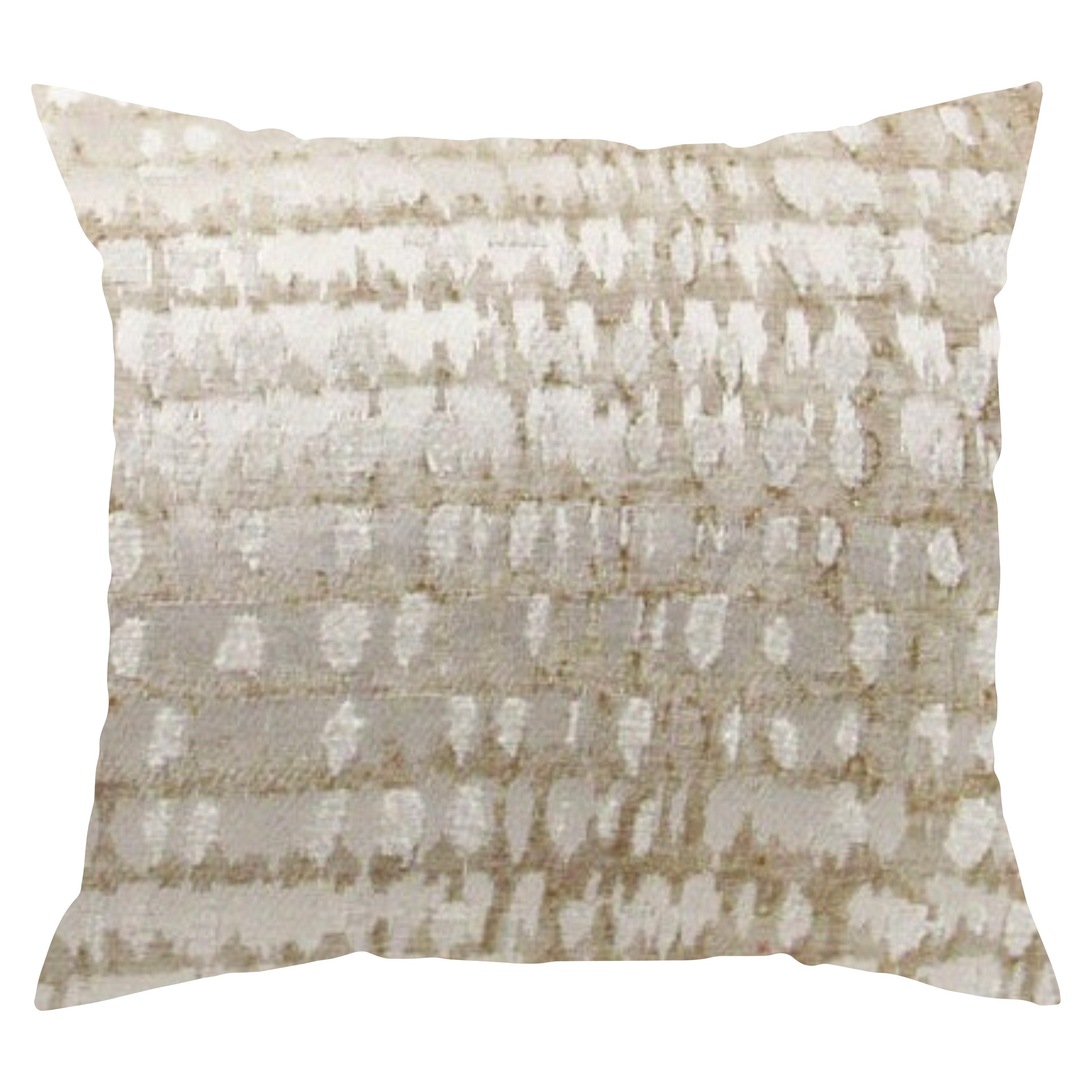 A square-shaped throw pillow with a speckled gold design, featuring white and cream clusters that accentuate the gold specks.