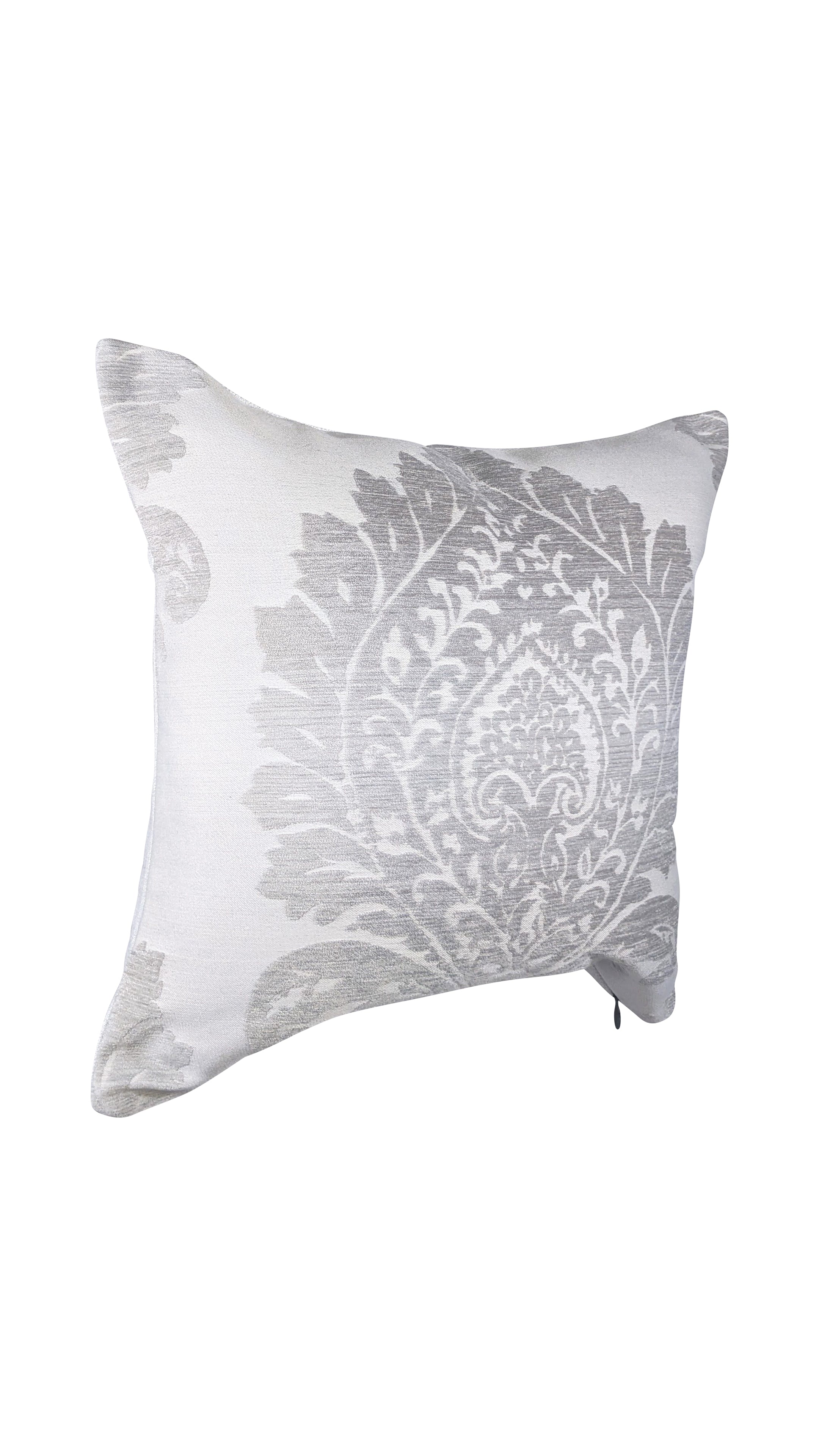 Makena Decor Gray Damask Throw Pillow-sideview