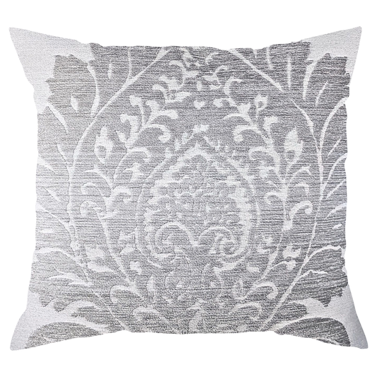 Makena Decor Gray Damask Square Throw Pillow