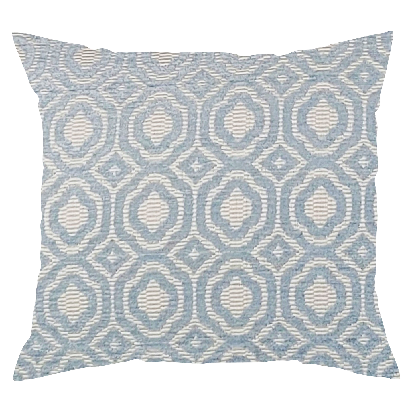 Powder Blue Quatrefoil Pillow