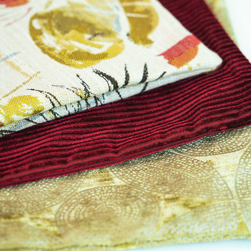 Close-up of a throw pillow covers flatlays