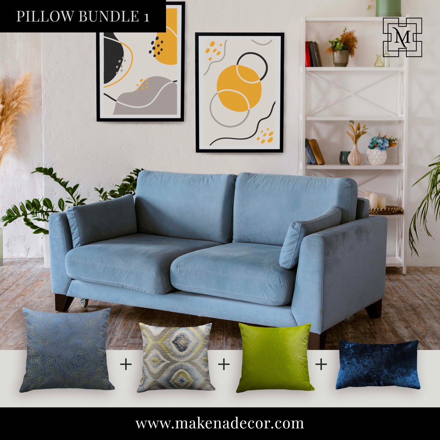 Serenely Striking Set | 4 Pillow Covers