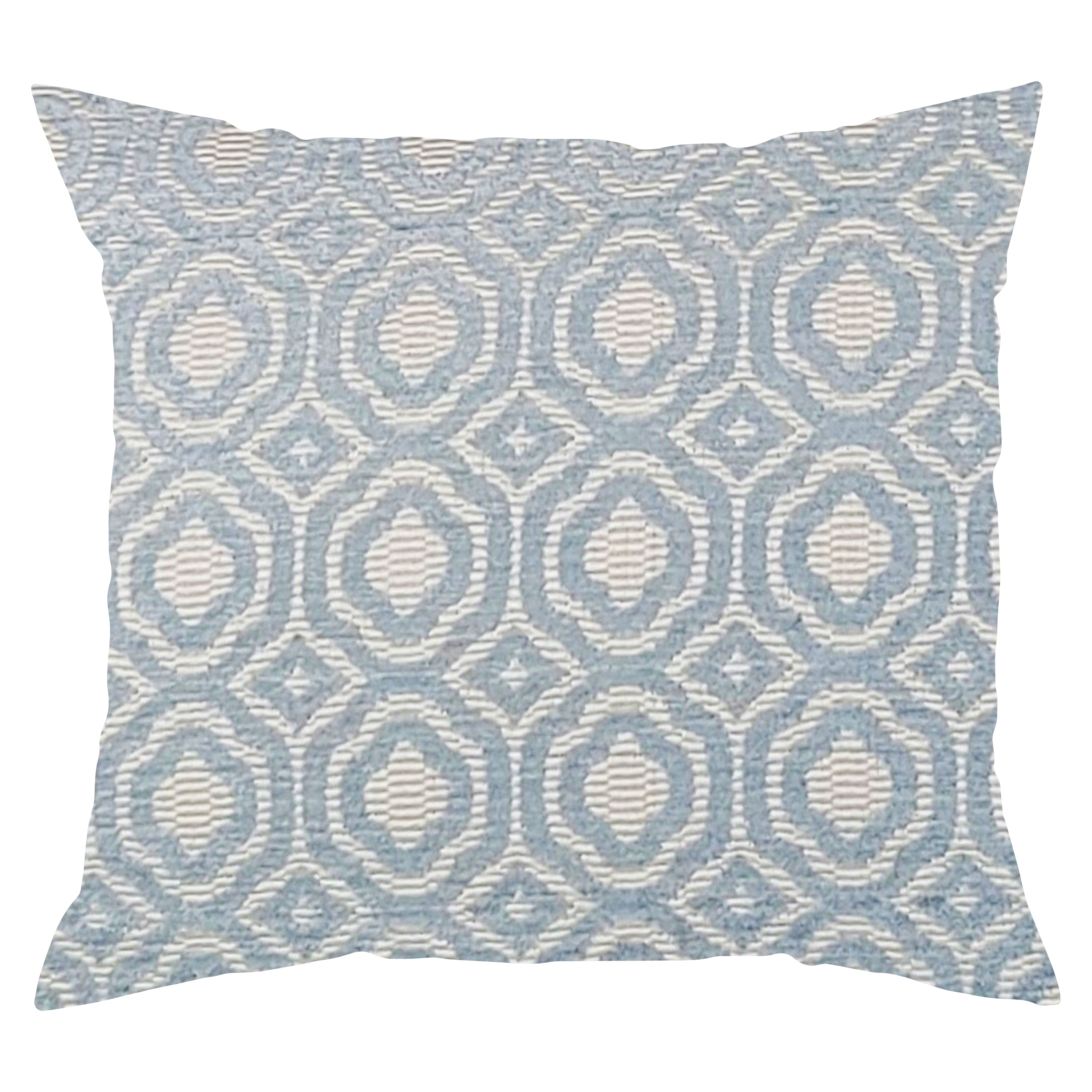 Decorative pillow with geometric pattern on a white background