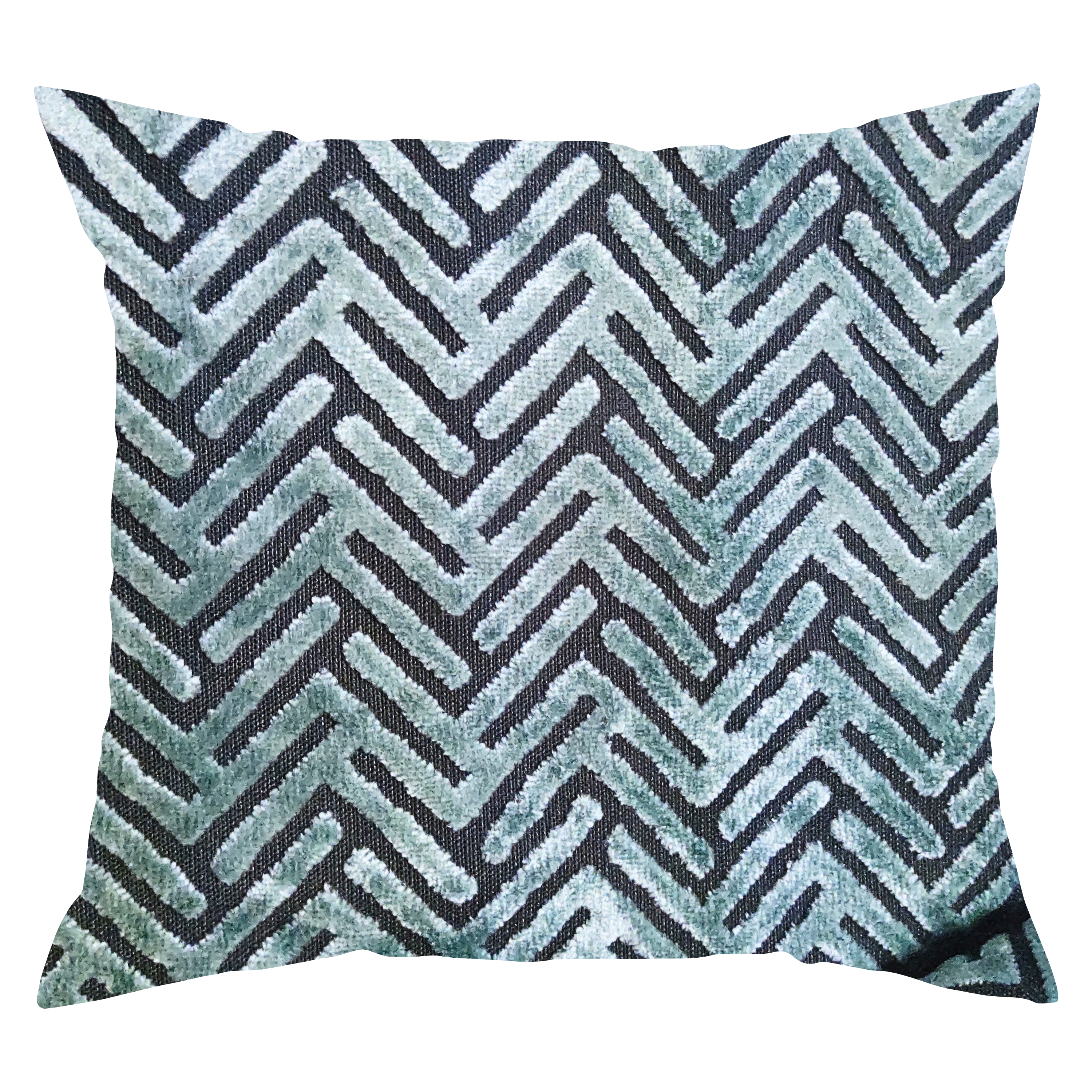 Seafoam green arrows square throw pillow, front view | Makena Decor
