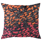 Fuchsia and Orange Abstract Pillow