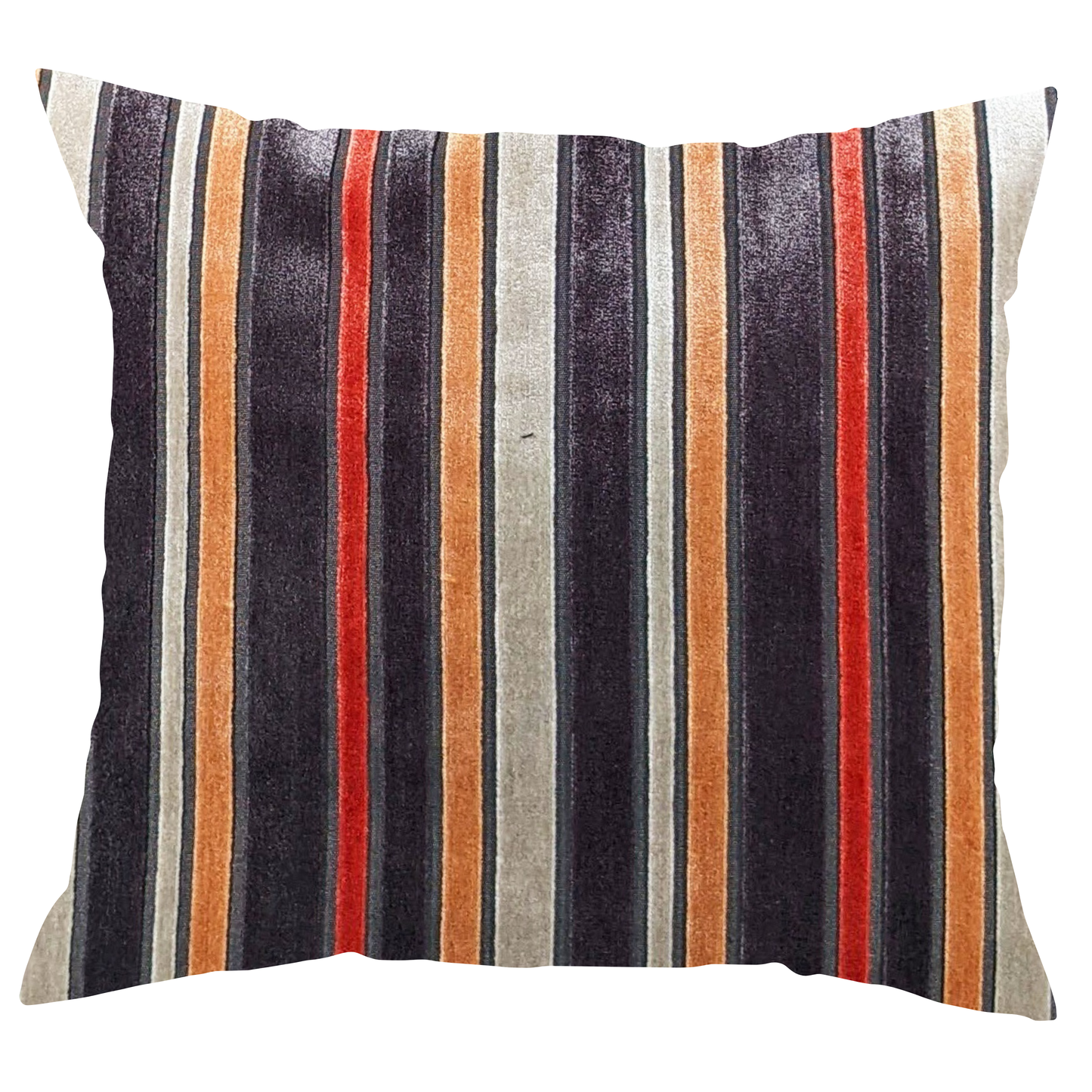 Orange & Gray Stripes Pillow