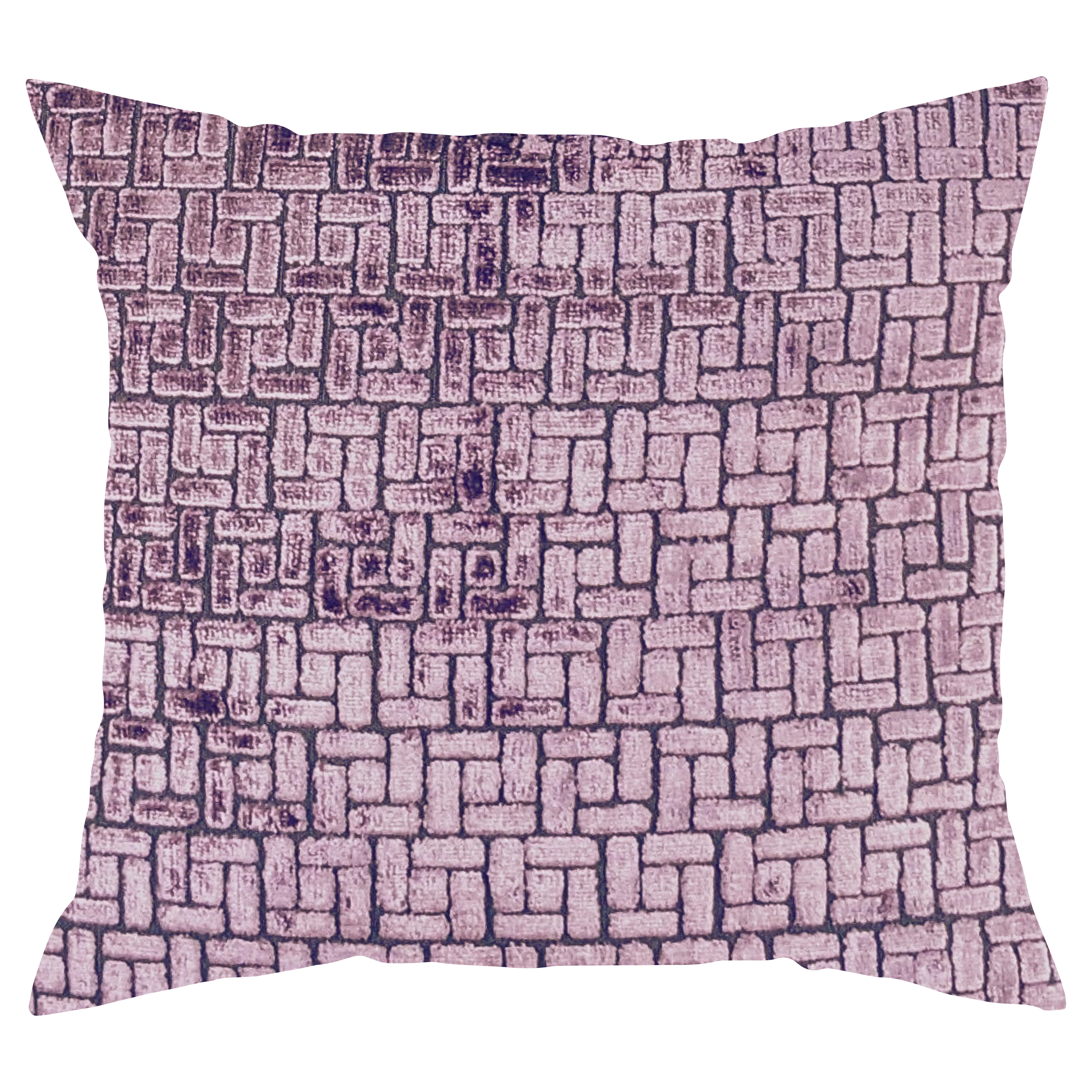 Decorative pillow with a geometric pattern on a white background