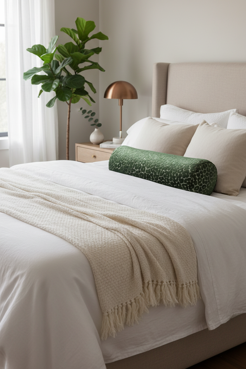 Emerald Prowl Bolster — Bed Styled