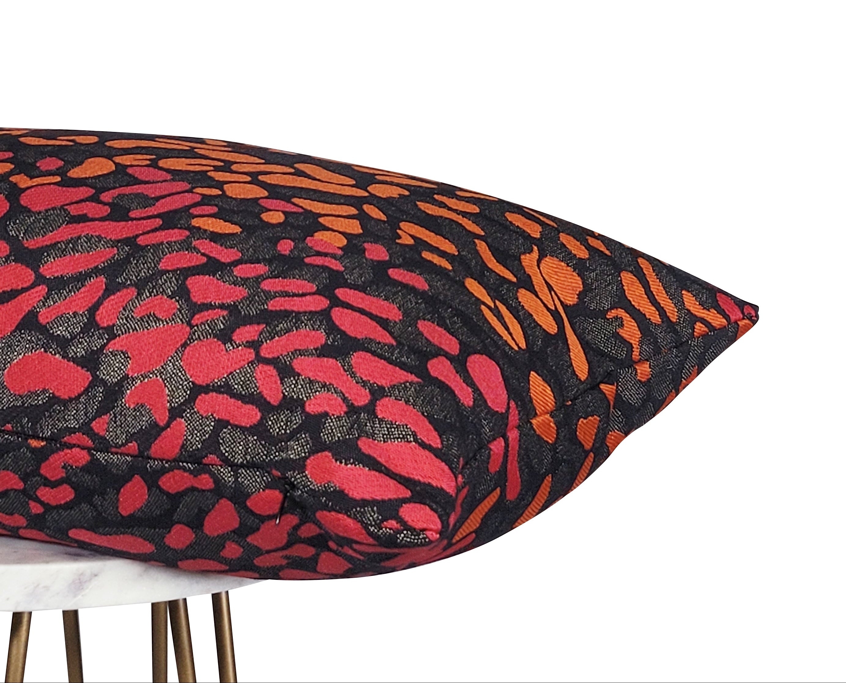 Fuchsia and Orange Abstract Pillow